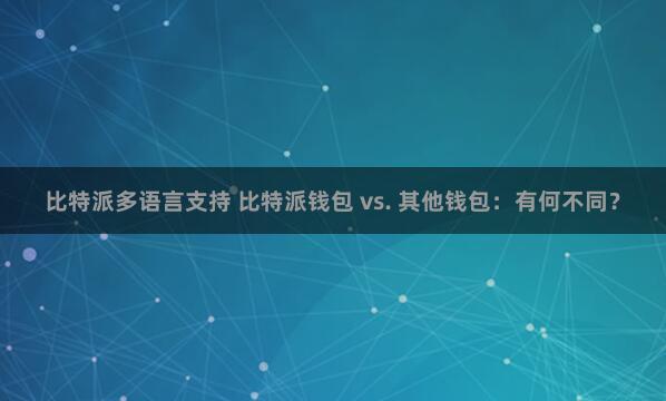 比特派多语言支持 比特派钱包 vs. 其他钱包：有何不同？