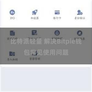 比特派轻量 解决Bitpie钱包常见使用问题