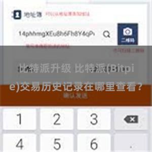 比特派升级 比特派(Bitpie)交易历史记录在哪里查看？