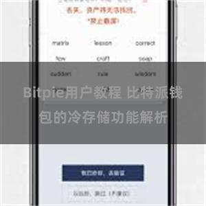 Bitpie用户教程 比特派钱包的冷存储功能解析