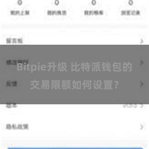 Bitpie升级 比特派钱包的交易限额如何设置？