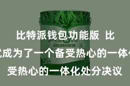 比特派钱包功能版  比特派别统就成为了一个备受热心的一体化处分决议