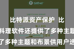 比特派资产保护  比特派数字料理软件还提供了多种主题和布景供用户选拔